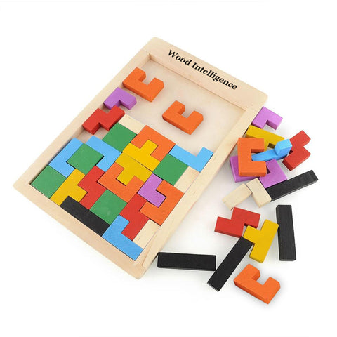 Wooden Toys Tangram Brain Teaser Puzzle Preschool Magination Intellectual Educational Kids Jigsaw Board Toys for Children