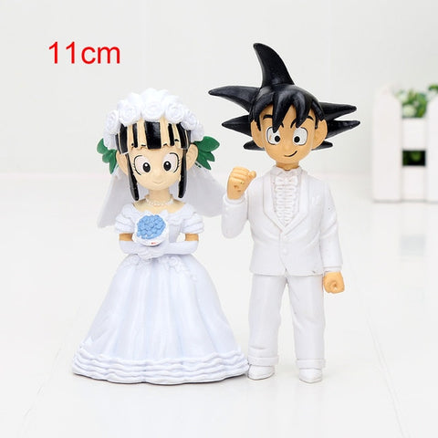 2pcs/set Dragon Ball Z Goku ChiChi Wedding Figures WCF DWC7 PVC Action Figure Toys 11cm Figurines