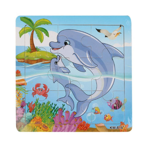 2016 High Quality Dolphin Wooden Jigsaw Toys For children Educational Toy Puzzles Brain Teaser Puzzle Kid toys Wood Puzzles toy