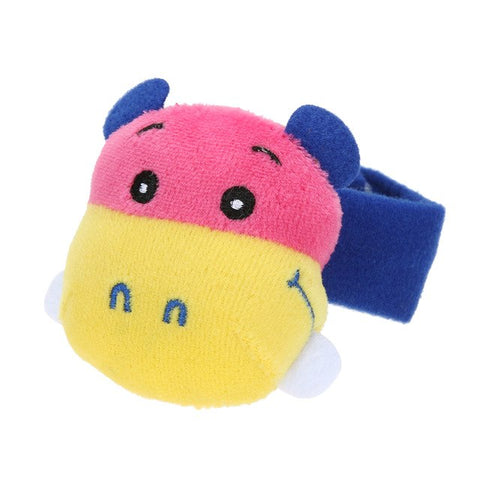 Soft Baby Toys Wrist Strap Socks Cartoon Cow Cattle Plush Developmental Baby Rattles Toy with Ring Bell Dolls Toys For Children