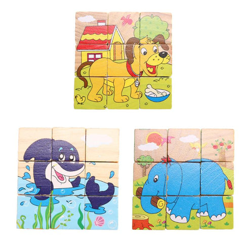 Wooden 3D Jigsaw Puzzle Board Kids Child Multicolor Cartoon Tangram Baby Montessori Toy Educational Toys for Children Kids