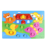 Wooden 3D Puzzle Jigsaw Toys Cartoon Things Color Cognition Board Games Educational Toys For Children Wood Puzzles Baby Toys
