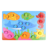 Wooden 3D Puzzle Jigsaw Toys Cartoon Things Color Cognition Board Games Educational Toys For Children Wood Puzzles Baby Toys
