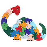 Wooden 3D Jigsaw Educational Toys Animals Elephant Cow Dinosaur Puzzle Wood Toys Kids Numbers Alphabetic Letters Learning Toys