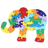 Wooden 3D Jigsaw Educational Toys Animals Elephant Cow Dinosaur Puzzle Wood Toys Kids Numbers Alphabetic Letters Learning Toys