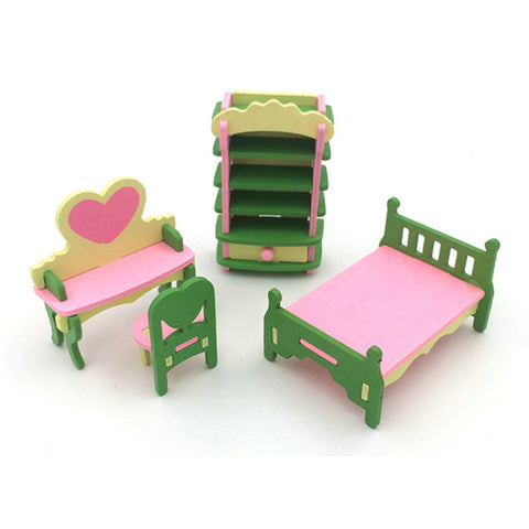 Baby Play House Kitchen Wooden House Kitchenware Furniture Miniature Accessories Children's Day Gift