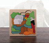 Wood Cartoon Animals Puzzle，3D Puzzle