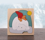 Wood Cartoon Animals Puzzle，3D Puzzle