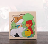 Wood Cartoon Animals Puzzle，3D Puzzle