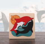 Wood Cartoon Animals Puzzle，3D Puzzle
