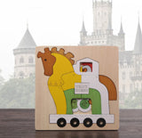 Wood Cartoon Animals Puzzle，3D Puzzle