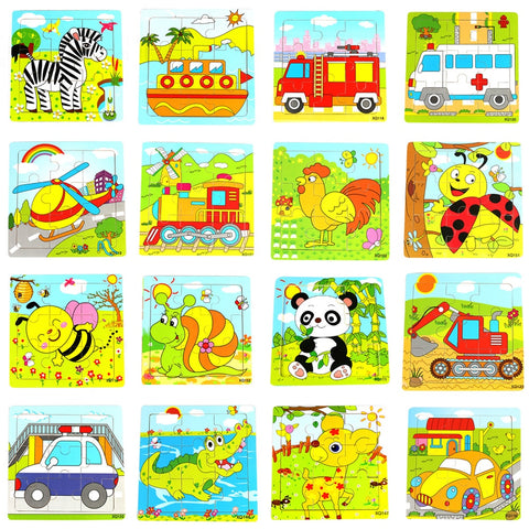Kids Education Toys Cartoon Animals Puzzle Kids Children Educational Intellectual Developmental Wooden Toys Puzzle Random Send
