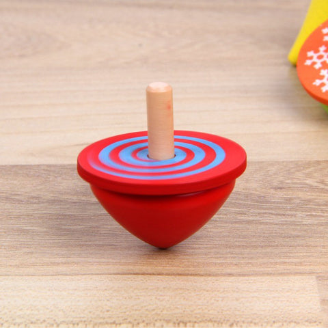 4 Pcs/Set Hand Spinner Lovely Cartoon colored Wooden Spinning Top Toy Wood Gyro Toy Learning Educational Toys