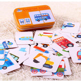 Infant Baby Toys Early Head Start Training Puzzle Cognitive Card Vehicl/Fruit/Animal/Life Set Pair Puzzle