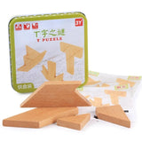 Wood Tangram Tetris Game Educational Toy Jigsaw Puzzle Toys for Children