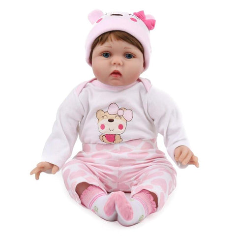 NPK 55cm Cute Artificial Soft Silicone Simulation Reborn Baby Dolls Toys