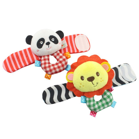 Baby Kids Toys Baby Beads Bracelet Toys Baby Rattle Garden Protect Elephant Monkey Wrist Strap Watch Strap Toy 2pcs/set
