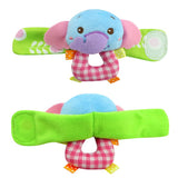 Baby Kids Toys Baby Beads Bracelet Toys Baby Rattle Garden Protect Elephant Monkey Wrist Strap Watch Strap Toy 2pcs/set