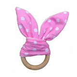 Soft Little Rabbit Ears Baby Toy Wooden Hand Grasp Toy Rattles Develop Baby Intelligence Baby Grasping Toy Hand Bell Rattle