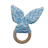 Soft Little Rabbit Ears Baby Toy Wooden Hand Grasp Toy Rattles Develop Baby Intelligence Baby Grasping Toy Hand Bell Rattle