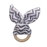 Soft Little Rabbit Ears Baby Toy Wooden Hand Grasp Toy Rattles Develop Baby Intelligence Baby Grasping Toy Hand Bell Rattle