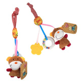 Kacakid Baby Lathe Hanging Ring Rattle Music Crib Hanging Baby Stroller Hanging Toys Teether Stuffed Doll