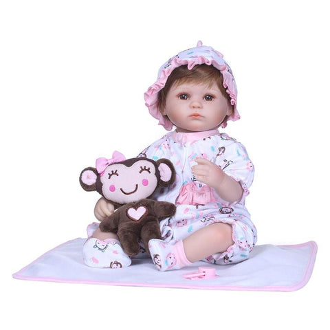 NPK Simulation Reborn Baby Dolls Kid Reborn Doll Toys for Children Silicone Adorable Lifelike Toddler Sleeping Soothing Playmate