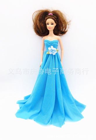 Blue Doll Dress Wedding Dress Evening Dress for 18 Inch American Girl Doll