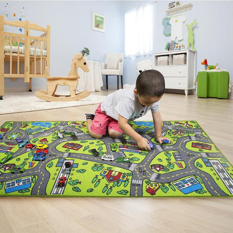 80x150cm Baby Play Crawling Rug Mat Kids Developing Mat Town City Traffic Tunnel Kids Climbing Carpet Toys For Children Play Mat