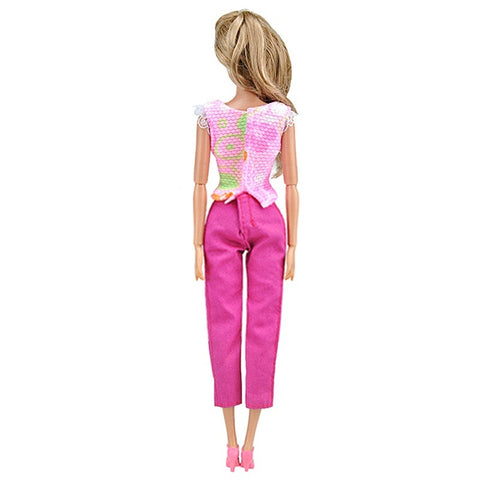 5 Pcs Handmade Doll Clothes Dolls Tops and Pants Doll Casual Clothes Best Gift for Girls