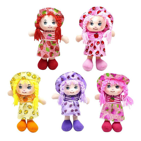 25CM Cartoon Kawaii Fruit Skirt Hat Rag Doll Soft Cute Baby Cloth Toys for Baby Girl Pretend Play Children Girls Birthday Gift