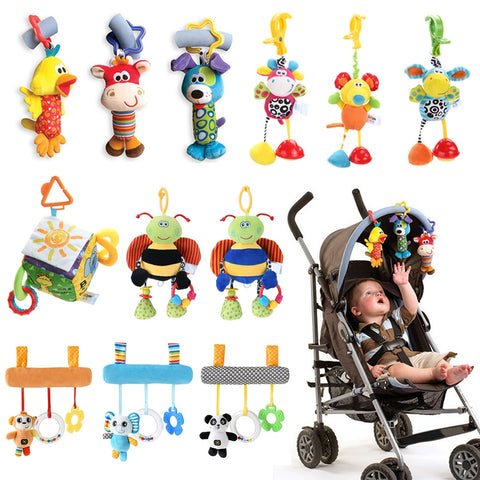 Baby Kids Rattle Toys Cartoon Animal Plush Hand Bell Newborn Baby Stroller Crib Hanging Rattles Kawaii Baby Infant Toys Gifts