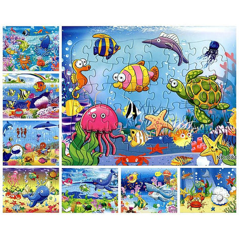 Small Piece Puzzle Toys Children Cartoon Animals Paper Jigsaw Puzzles Kids Educational Toys for Baby Puzzles Board