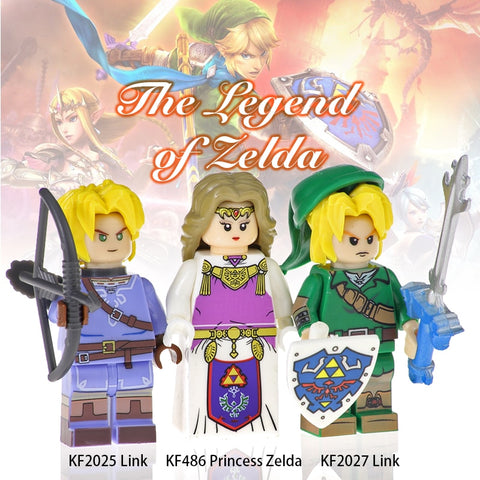 20Pcs Legoingly Minifigured The Legend of Zelda Game Princess Zelda Link Building Blocks Toys For Children KF2025 KF2027 KF486