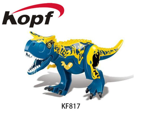 Legoingly Blue Carnotarus Tyrannosaurus Rex The Dinosaur Movie Action Figures World Park Building Blocks Children Toys KF817