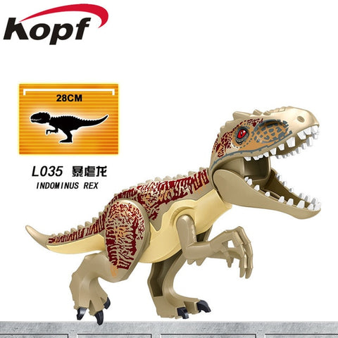 Legoingly Blue Carnotarus Tyrannosaurus Rex The Dinosaur Movie Action Figures World Park Building Blocks Children Toys KF817