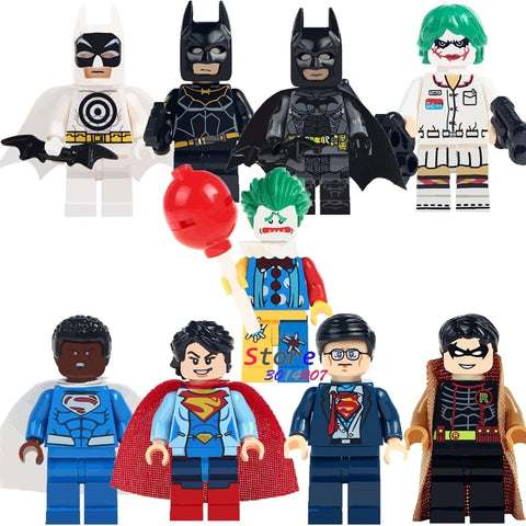Single super hero African Superman Clark Kent Robin Superwoman Bullseye Batman building blocks models toys for children kits