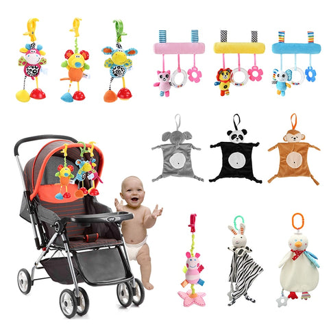 Baby Rattles Bell Toys Mobile Soft Cartoon Plush Animal Clip Rattles Crib Bed Stroller Hanging Dolls Toys for Newborn Baby