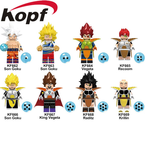 Legoings Figures Son Goku  Dragon Ball Z Building Blocks Vegeta Recoom Raditz Krillin Ninjagoed Model Toys For Children KF6057