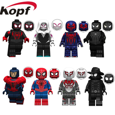 Legoing Minifigured Marvel Avengers Spiderman Ultimate Spider-Man Noir Gwenom Building Blocks Bricks Toys For Children KT1016