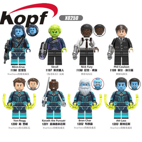 Legoings Figure Building Blocks Super Heroes Minne -Erva Skrull Nick Fury Phil Coulson Bricks Gift Toys For Children X0250