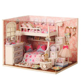 Creative Handmade Wooden Doll House Miniature DIY Dollhouse Toy Model with Furniture Wood House Toys Birthday Gifts