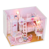 Creative Handmade Wooden Doll House Miniature DIY Dollhouse Toy Model with Furniture Wood House Toys Birthday Gifts