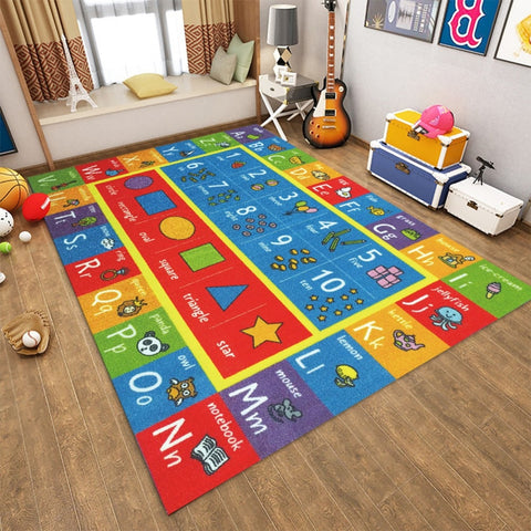 Soft Kids Play Mat Cute Soft Colorful Children Picnic Carpet Rug Baby Crawling Mat Printing Carpets Kids Learning Education Mat