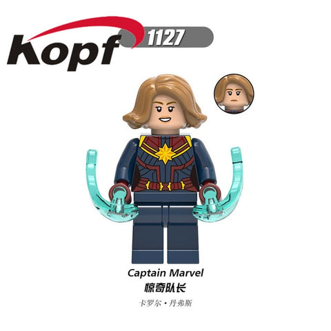 Legoings Building Blocks Super Heroes Captain Marvel Pepper Korg Stan Lee Action Figures Bricks Gift Toys For Children X0240