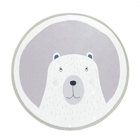 Cute Cartoon Animal Printed Round Baby Infant Play Mats Non-Slip Crawling Carpet Floor Rug Game Pad Children Room Decor