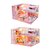 One Set DIY Doll House Dream Angel Wooden Miniature Dollhouse Furniture Kit Toys Children Mini House Model For Kids Birthday