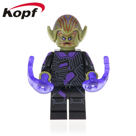 Legoingly Figures Skrull Avengers 4 New Super Heroes Carol Danvers Nick Fury Building Blocks Bricks Toys For Children XH 1010