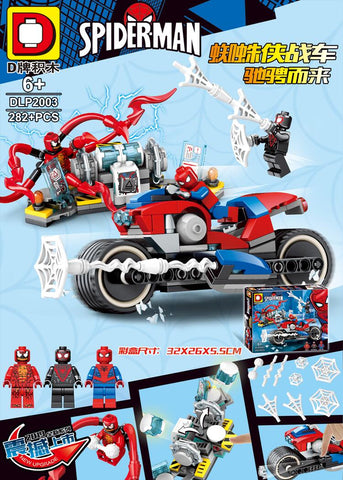 282Pcs Legoings Minifigured Building Blocks Spider-man Chariot Super Heroes Bricks Action Dolls Gift Toys For Children DLP2003