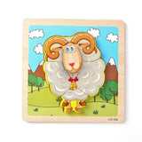 1PC Wooden 3D Puzzle Jigsaw Wooden Toys For Children Cartoon Animal Puzzles Intelligence Kids Children Educational Toy
